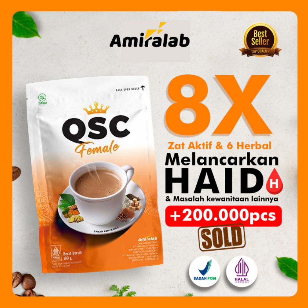 AMIRALAB QSC FEMALE COFFEE 100g - Minuman Kopi Pelancar Menstruasi Wanita Herbal 100 Gr
