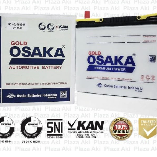 Terbaru (OSAKA NS60) Aki Mobil NS60 46B24R TOYOTA Avanza Rush Veloz SUZUKI Swift Carry DAIHATSU Xeni