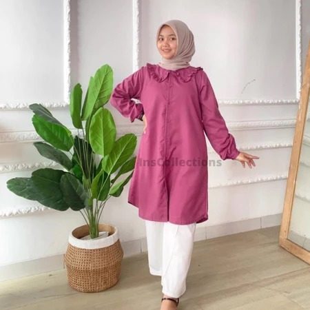 LONG TUNIK POLOS WANITA KATUN TOYOBO PREMIUM MIDI DRESS TERBARU DAILY WEAR JUMBO