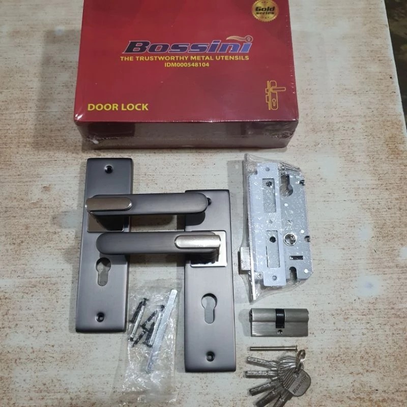 (BOSSINI) Handle Kunci Pintu Besar 1 Set | Gagang Pintu Rumah Premium | Handle Pintu Minimalis Moder
