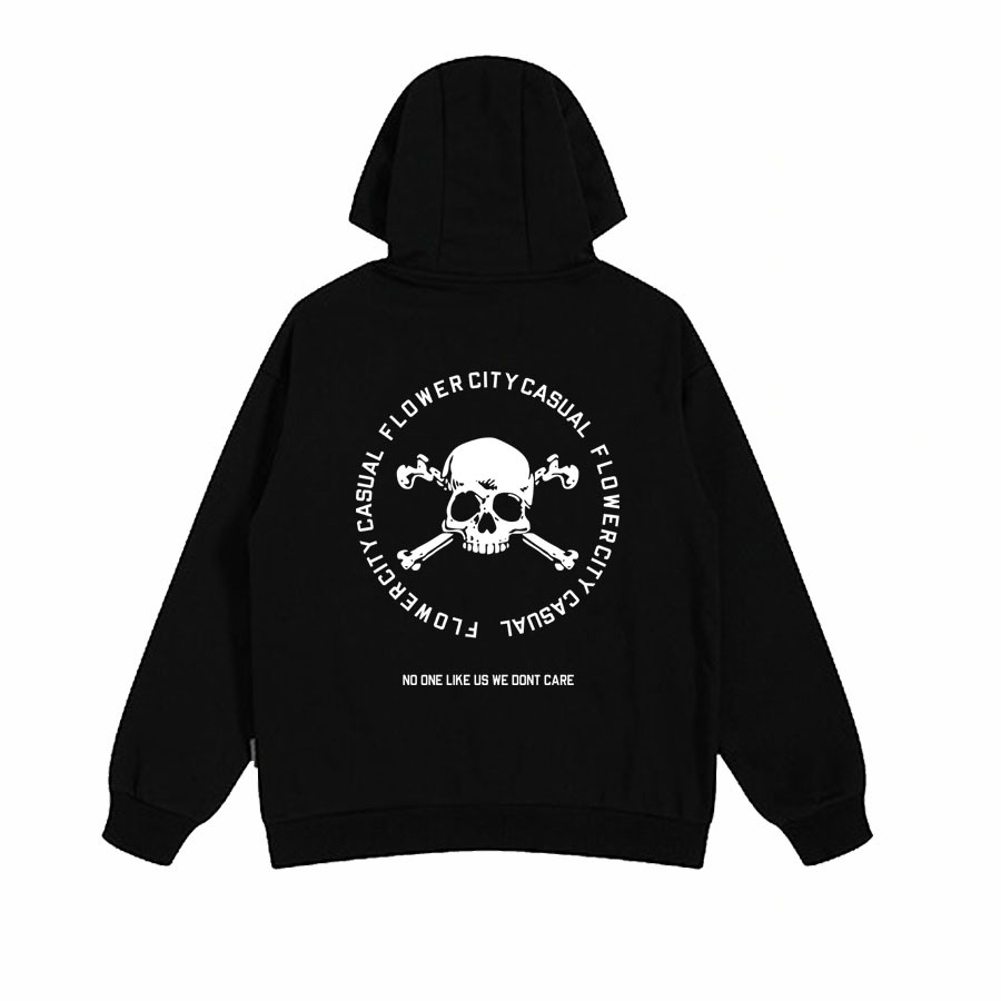 Terbaru Sweater Hoodie Jaket Flower City Logo Tengkorak Hoodie Flower City casual Ultras Hitam