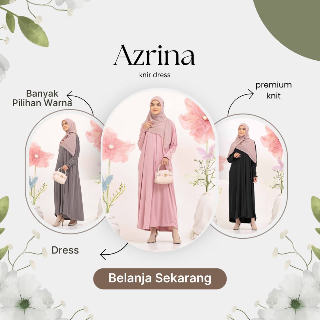 DRESS SERIES AZRINA - Abaya Busui Gamis Inara Dress Muslimah Knit Premium Jumbo Viral