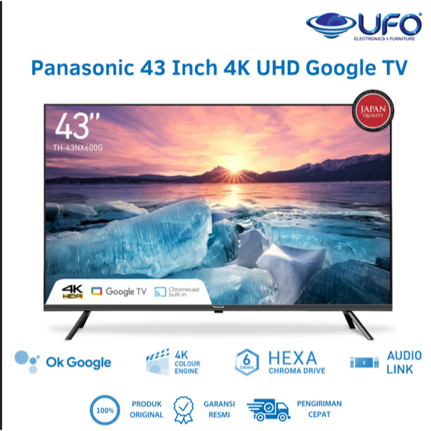 Panasonic 43 Inch LED TV Smart Google TV 4K HDR TH43NX600G