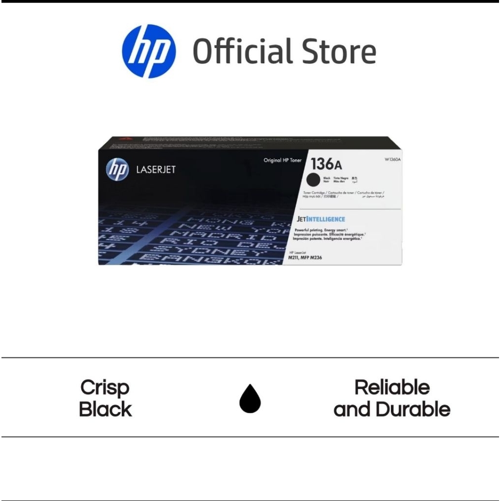 Tinta Printer HP 136A Black Original LaserJet Toner Cartridge