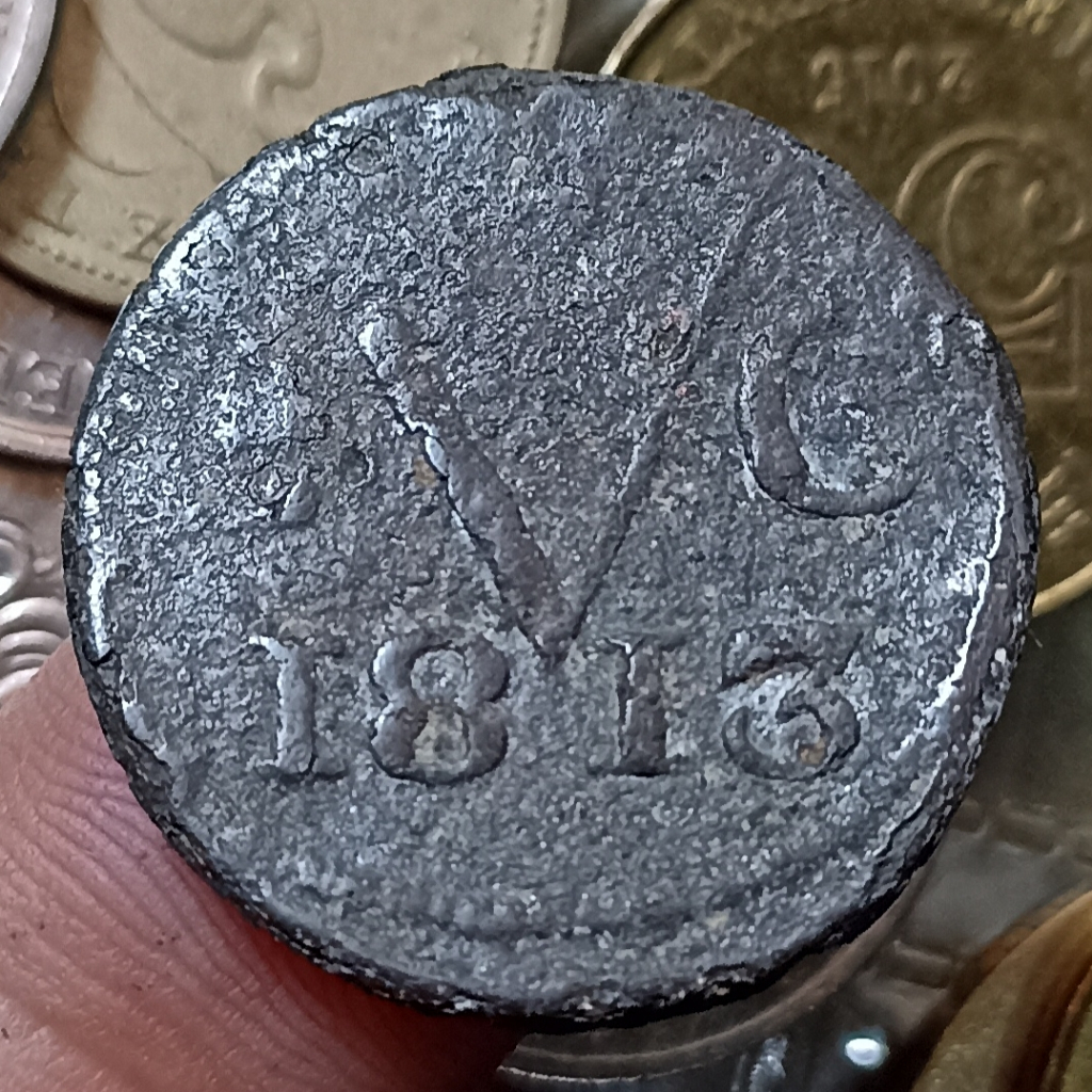 Koin Kuno Indonesia 1 Doit Java VEIC British East Indies Tahun 1813