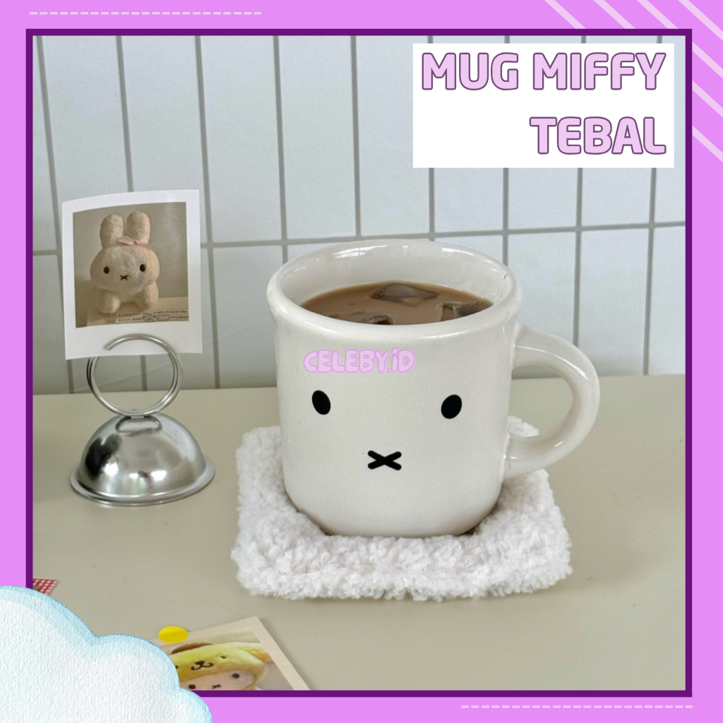CELEBY.ID - Mug Miffy Tebal Estetik Cantik Lucu bahan Keramik / Aesthetic Miffy Ceramic Mug Cute