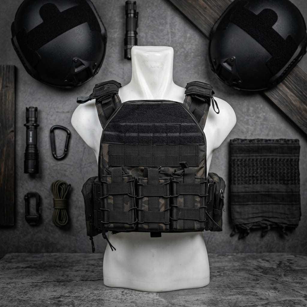 Body Vest Multicam Black Black Mamba Quick Release Cordura 1000D Tactical TNI POLRI