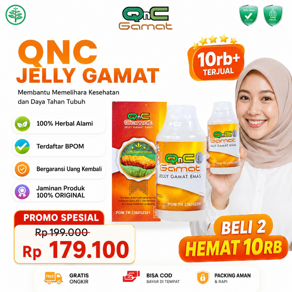 QnC Jelly Gamat Emas 100% Asli Ekstrak Teripang Emas Jeli Gammat Obat Herbal Multikhasiat