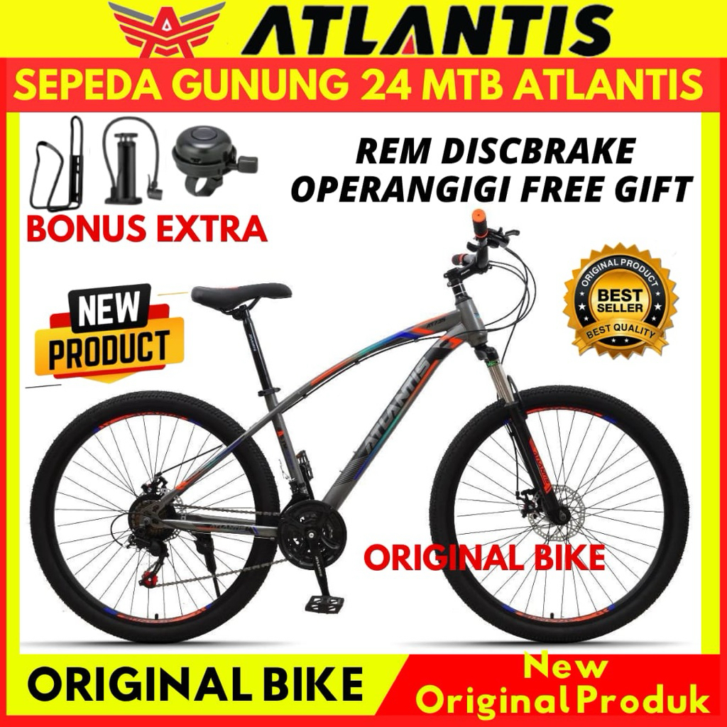 Sepeda Gunung MTB 24 Atlantis Sporty Rem Discbrake New