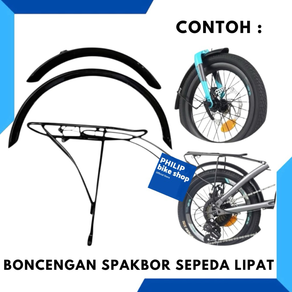 Boncengan sepeda lipat 16 inch dan Spakbor untuk Sepeda Lipat