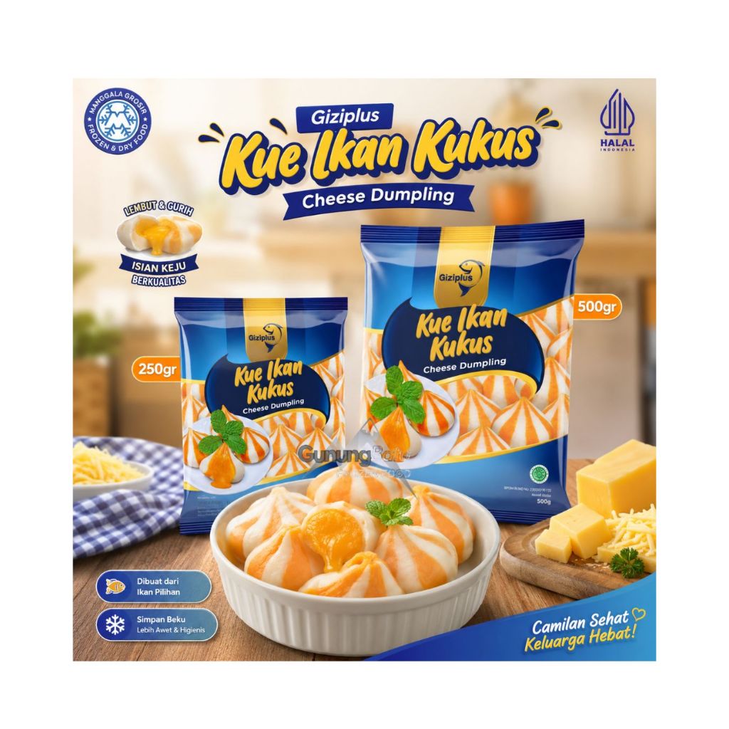 GIZI PLUS CHEESE DUMPLING/ DUMPLING KEJU 250GR/500GR