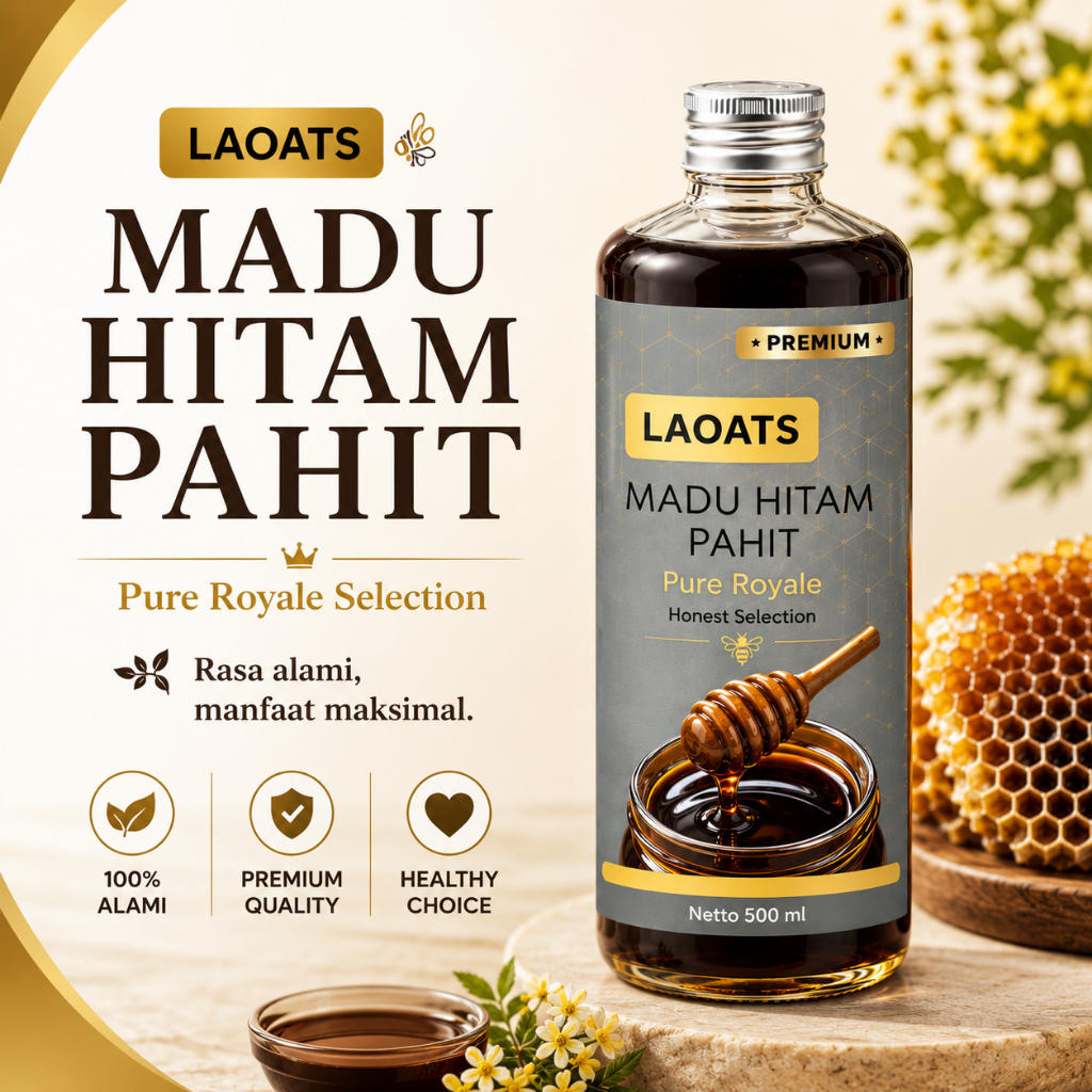 Madu Hitam Alami Bantu Kesehatan Lambung Tingkatkan Stamina Dan Jaga Tubuh Tetap Fit Laoats 500ml