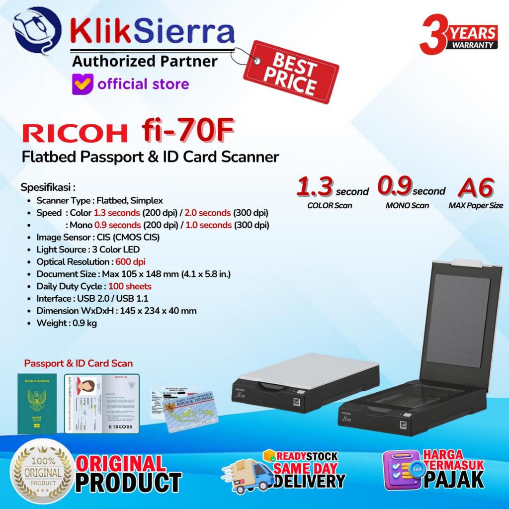 Scanner RICOH TKDN fi-800R  TKDN fi800R PortableScannerF4 withADF|Scanner RICOH TKDN fi-70F