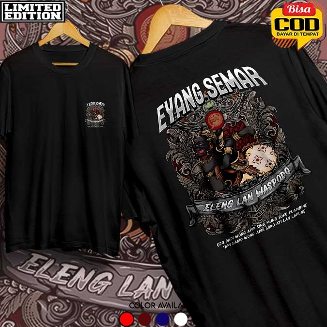 Kaos dewasa WAYANG SEMAR kaos Distro WAYANG SEMAR Unisex Cotton Combed Pria dan Wanita