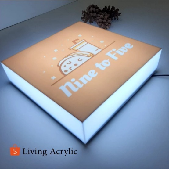 Custom Neon Box Stiker Akrilik 1 Sisi Ukuran 100x50cm