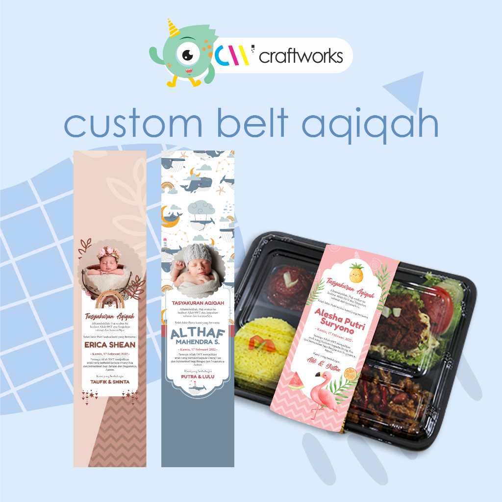 CUSTOM PAPER BELT LABEL AQIQAH