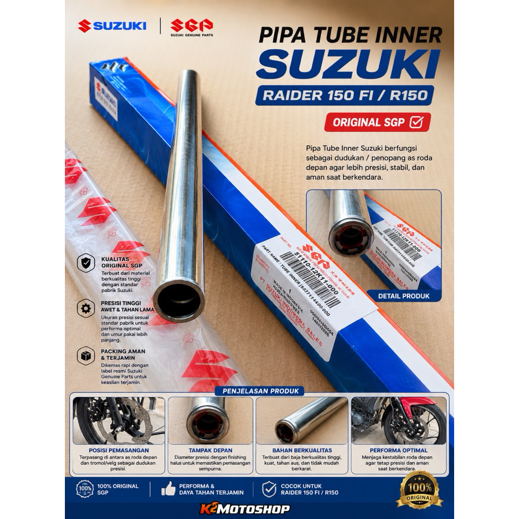 Pipa Tube Inner Suzuki Raider 150 Fi R150 Original SGP