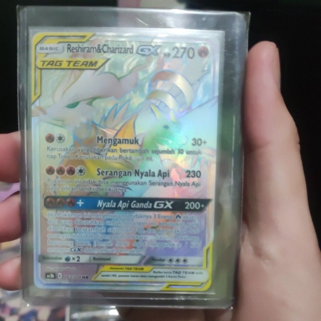 Reshiram & Charizard GX tag team HR kartu pokemon tcg indo