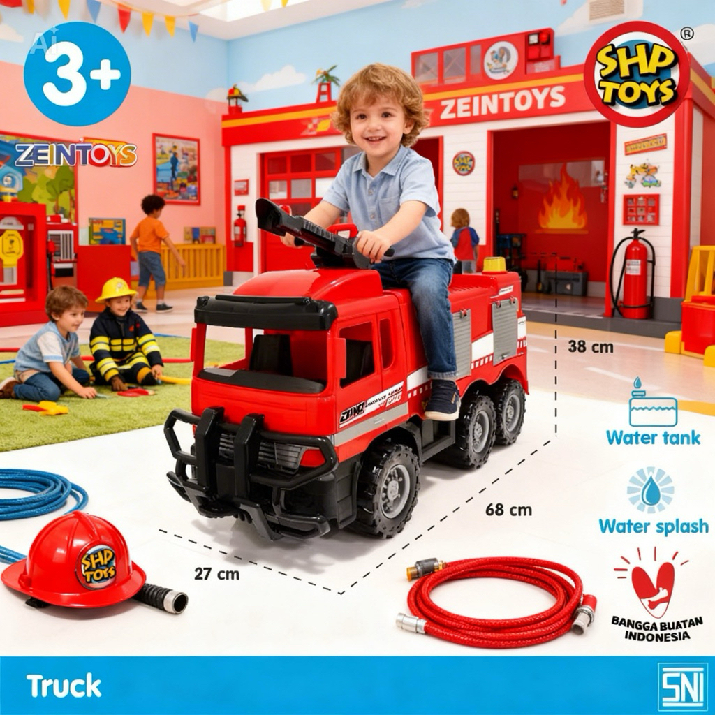 ZEINTOYS MOBIL DORONG PEMADAM KEBAKARAN SHP 690 DINO RESCUE