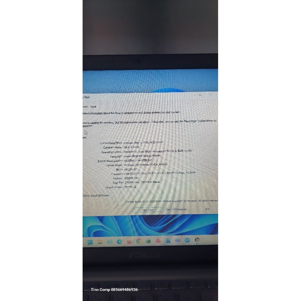 Laptop Slim Asus X415ja i3 gen 10 ram 8gb ssd 512gb