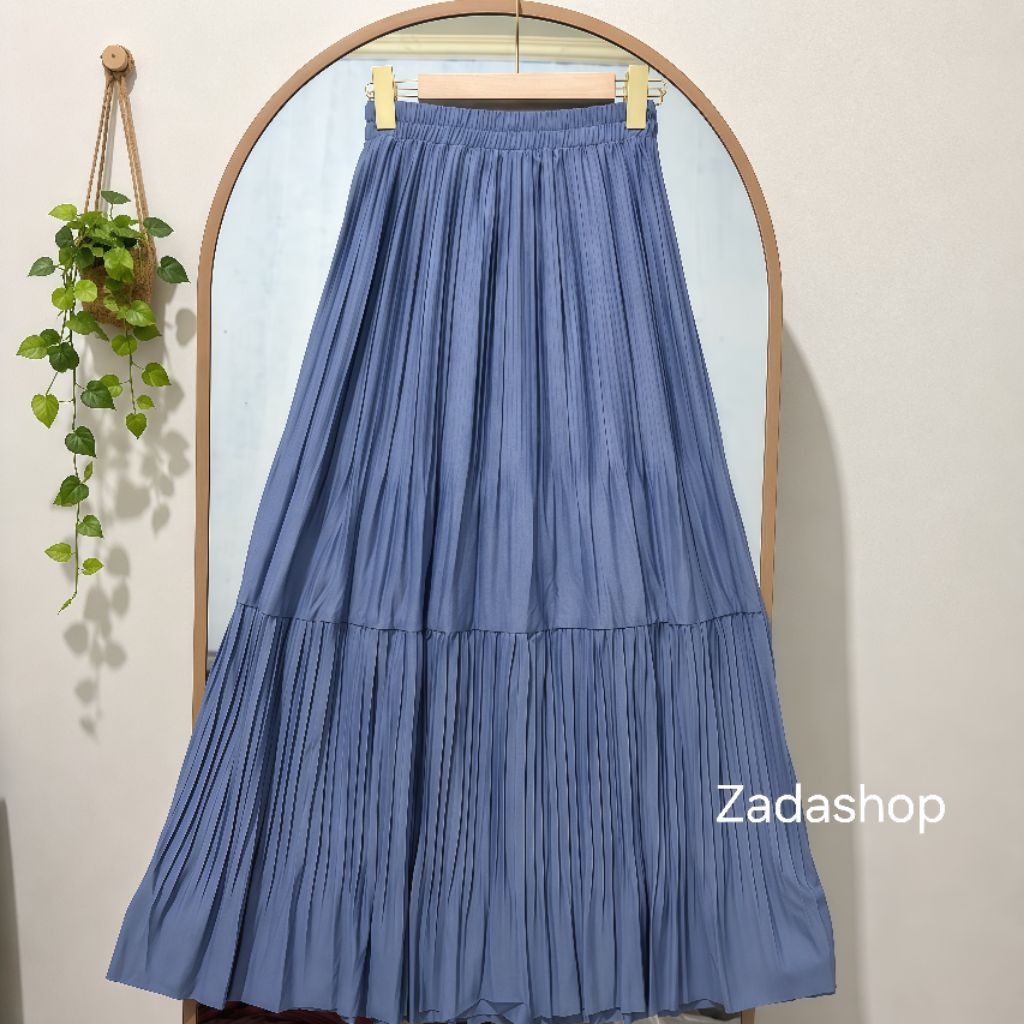 Rok Rimple Premium 2 Susun / Rok Plisket BB Mayung / Rok Plislet Mayung / Pleated Skirt Dewasa / Rok