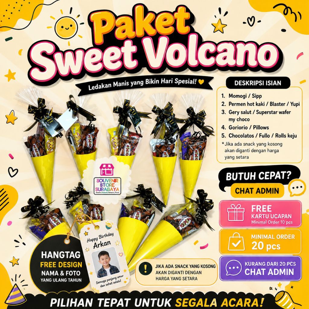 Cone snack || Snack Ultah cone || Paket snack ultah mini || Bingkisan ultah anak