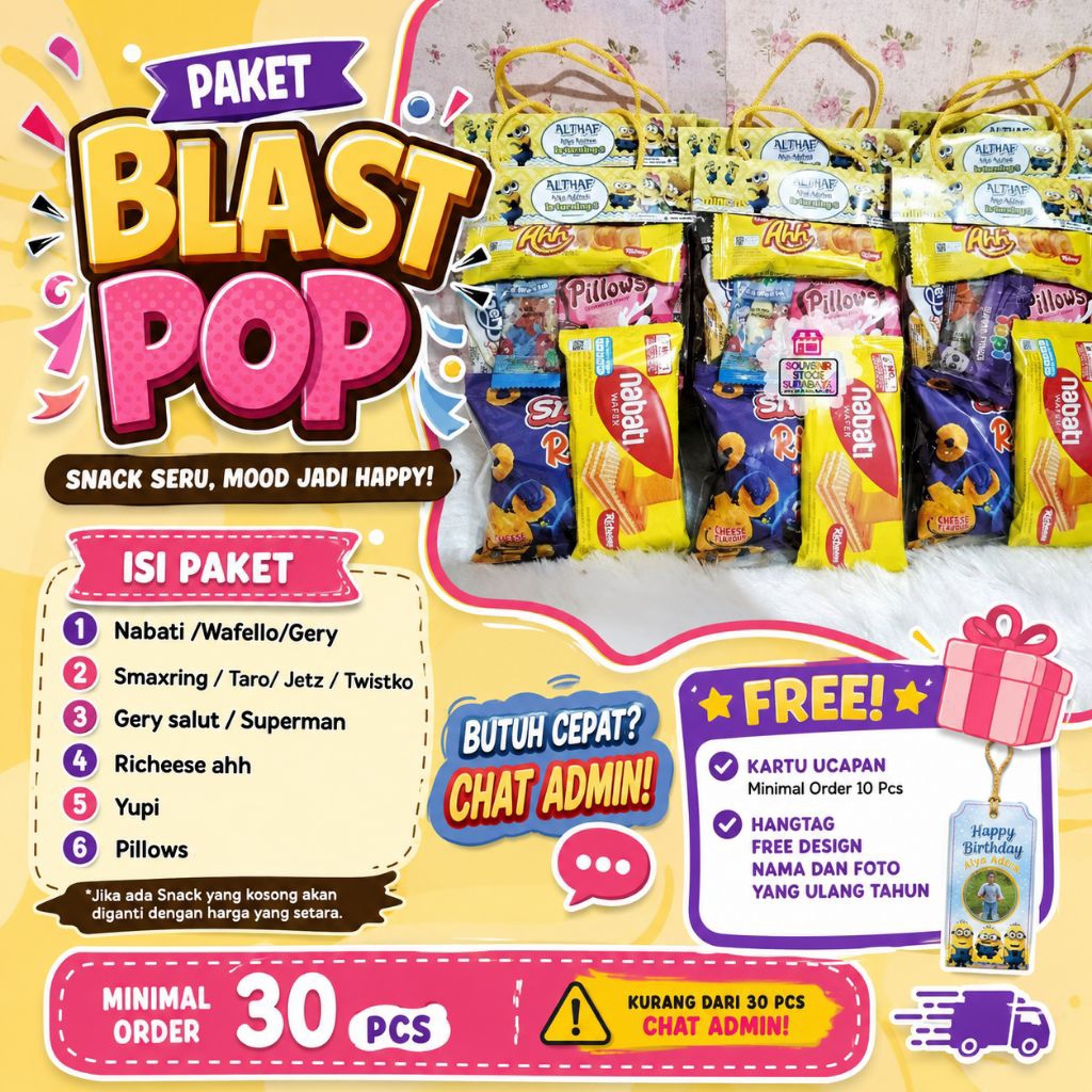 Snack ultah mini nabati || Paket Hangtag || Snack ultah hangtag murah