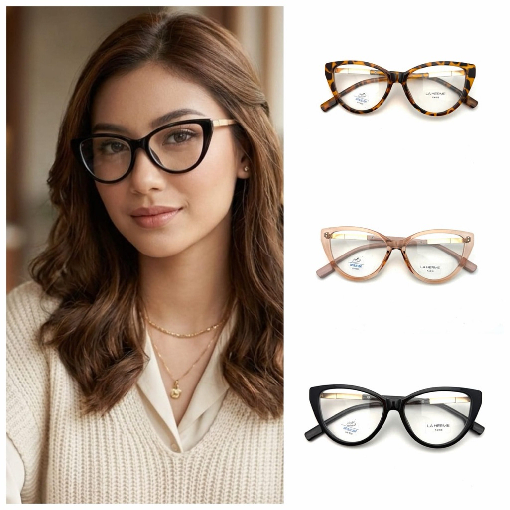kacamata wanita bisa minus clynder normal lensa bluecromic photocromic blueray frame azura 8202