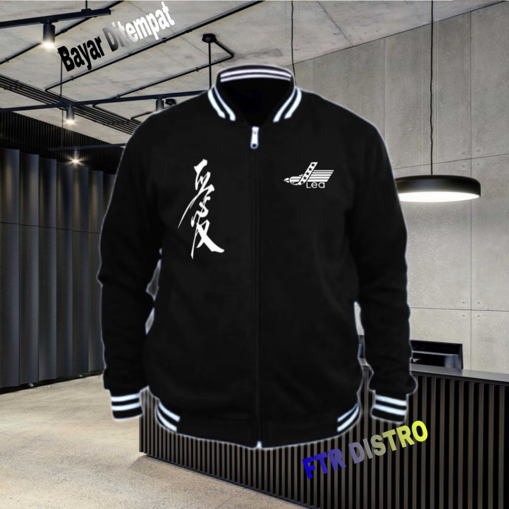 BISA COD Jaket Bomber Varsity Baseball Resleting Rilex Lea Kirka Text Putih Origin Premium Jaket Bas