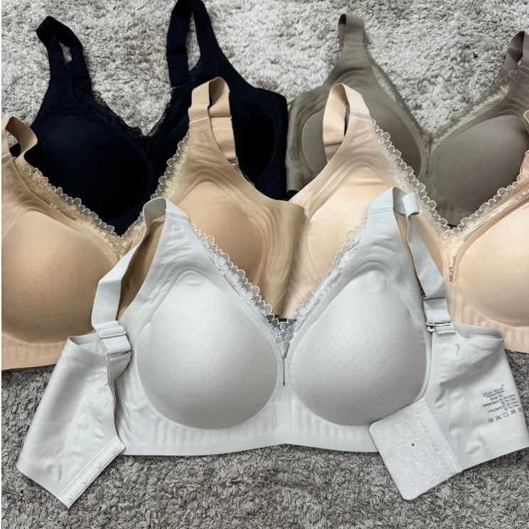 Bra Seamless Lace Plus Size Sisterhood S1102 - Cup C/D, Kawat, Busa Tipis, Kait 4, Import Bangkok