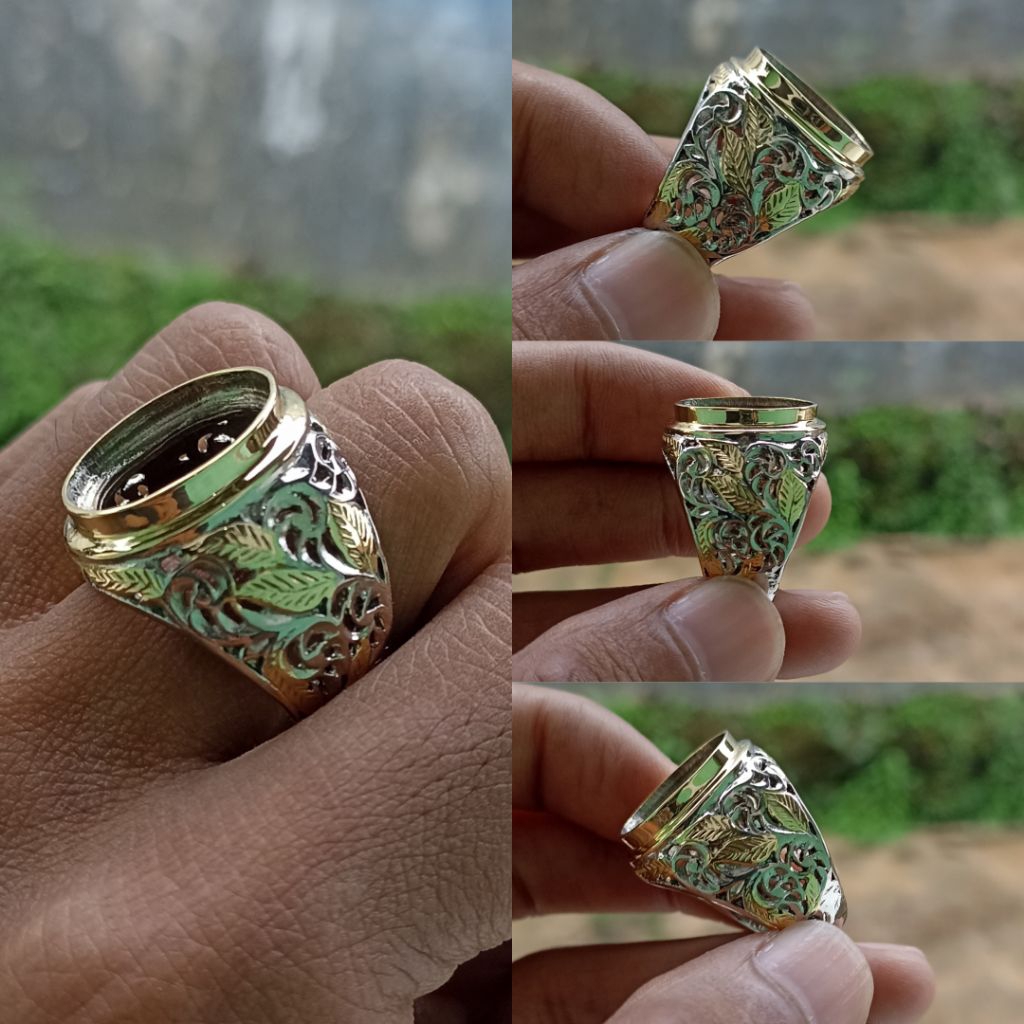EMBAN UKIR KUNINGAN RING KUNINGAN IKETAN KUNINGAN SARI CINCIN UKIR BAHAN KUNINGAN SARI