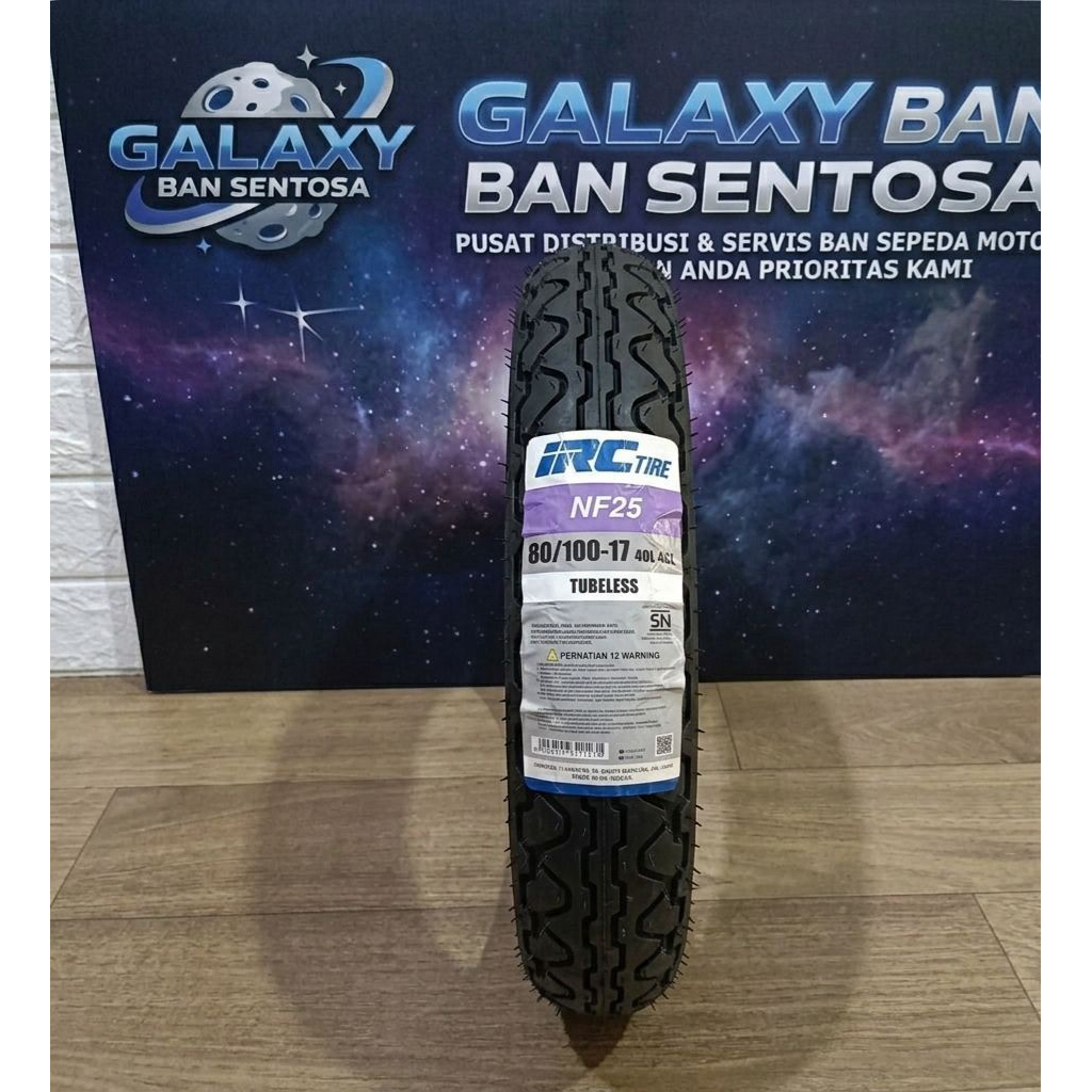 BAN TUBELESS RING 17 UKURAN 80/100-17 NF25 BAN DEPAN VERZA MERK IRC ORIGINAL NEW PRODUKSI  2025