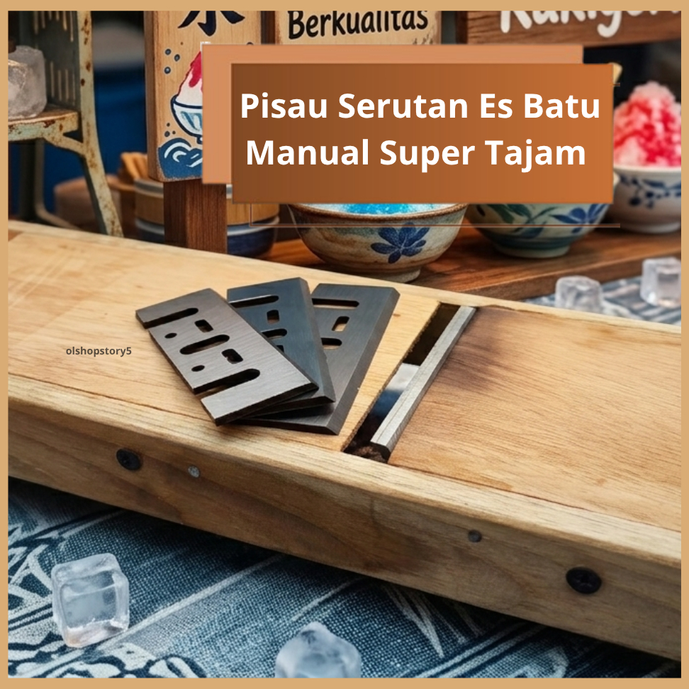 Pisau Serutan Es Batu Manual Besi Baja Super Tajam - Mata Pisau Pasah Es Kepal