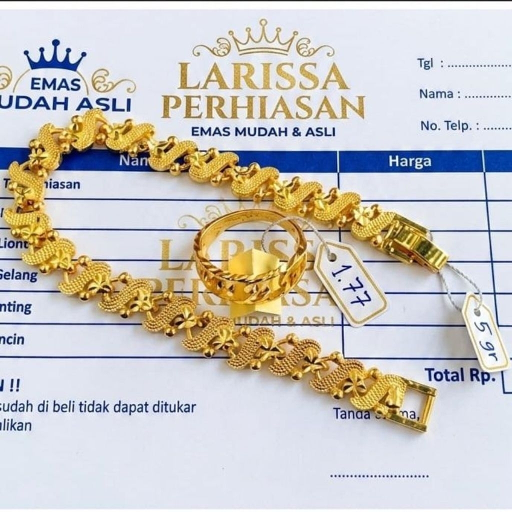 Gelang Sisik Naga Free Cincin Rantai Berlapis Emas Muda Desain Mewah Free Surat
