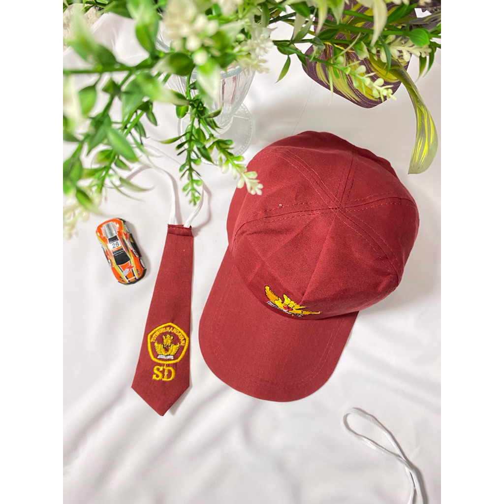 Dasi dan Topi SD Bordir