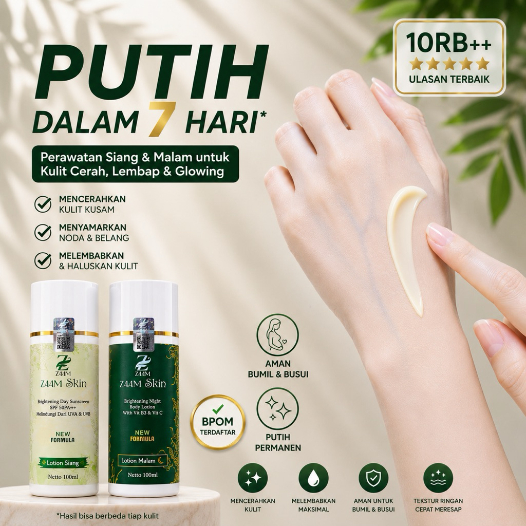 HB Body Lotion Pemutih Badan 10X Lebih Cepat – ZAAM Skin White Asli BPOM | Aman Bumil Busui | Kulit 