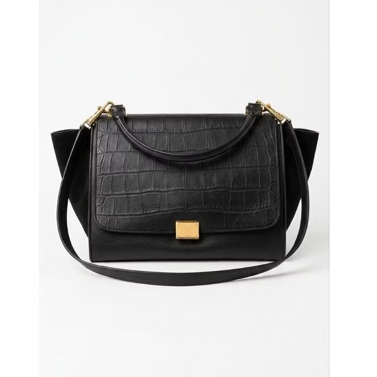 Tas Wanita Celine trapeze croco bag