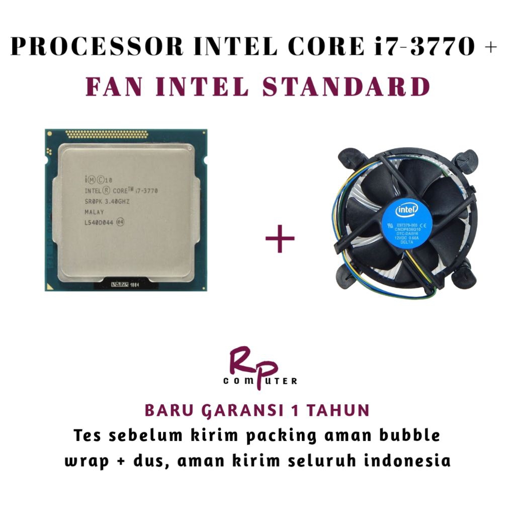 Processor intel core i7-3770 tray + fan intel baru