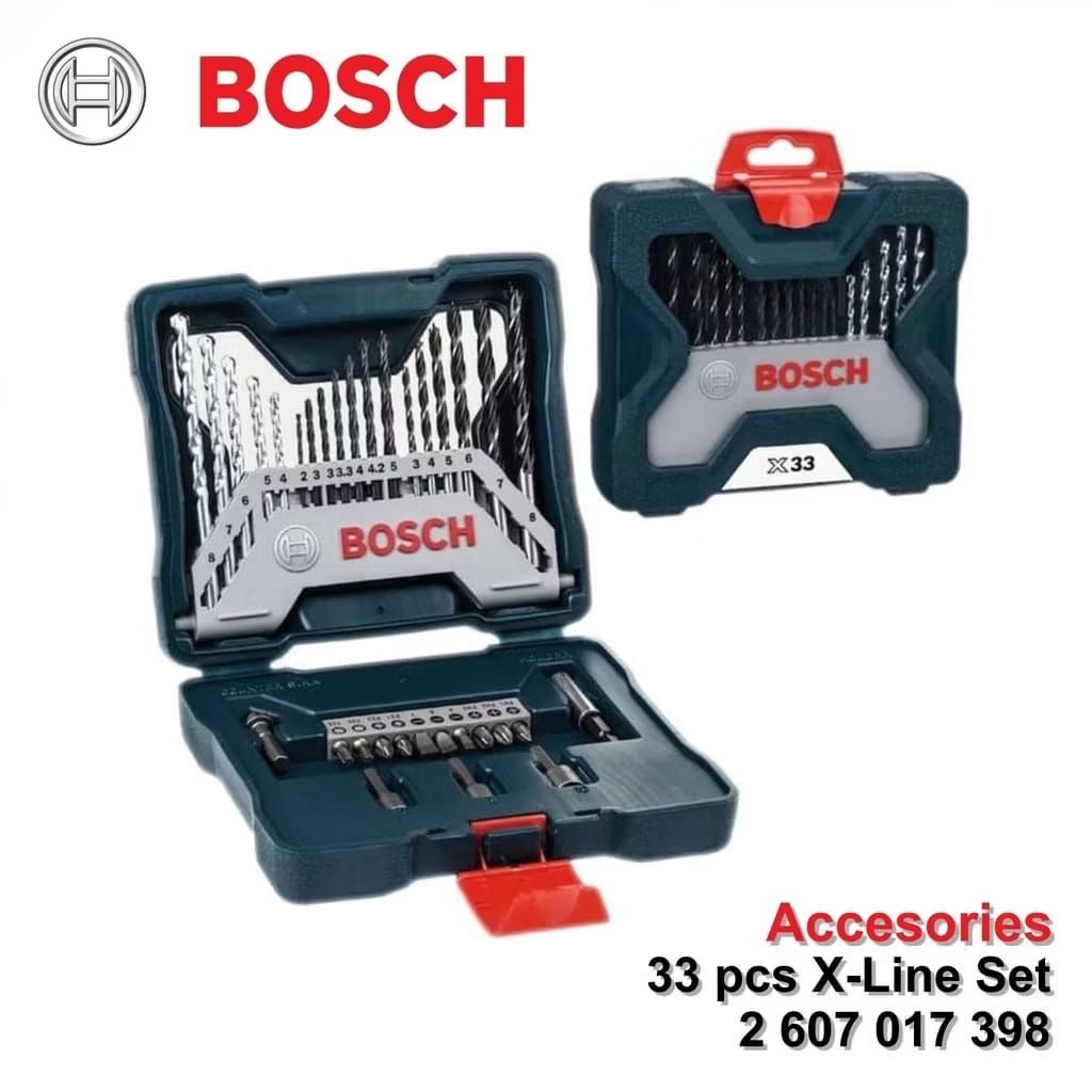 Mata Bor Set Bosch X Line 33pcs Screwdriver Set Bosch X33 Mata Bor & Obeng Set Multifungsi
