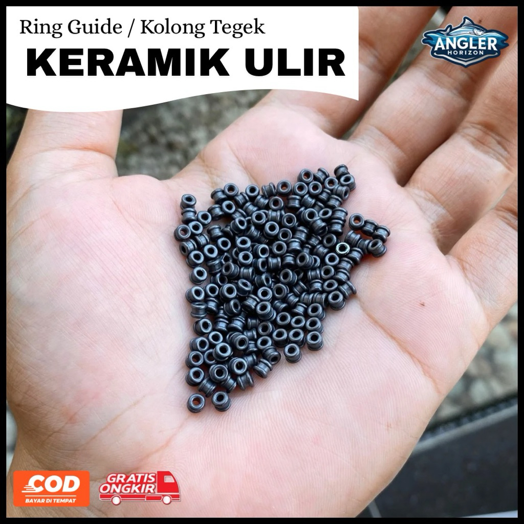 Ring Keramik Ulir No. 3 , 4 / Ring Guide Keramik Tegek / Kolong Keramik Joran Tegek Ulir