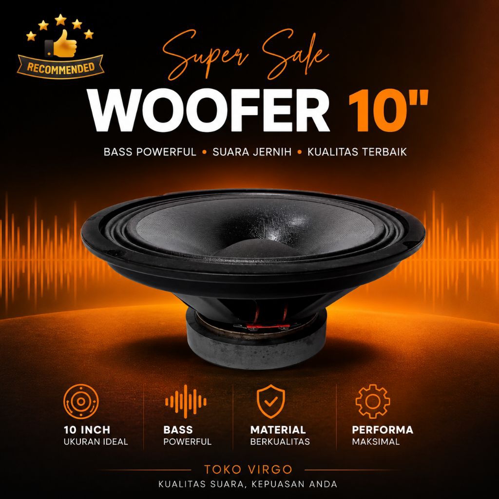 Speaker Acura 10 Inch Single Cone Akura 10 Inci 200 Watts Spiker Mid Low Speker Indoor Untuk Karaoke