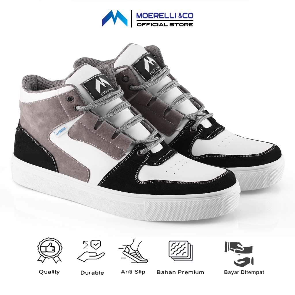 MOERELLI &CO | CUCI GUDANG Sepatu Sneakers Pria Hitam Putih Abu Sepatu Versi Jordan Boot Outdoor