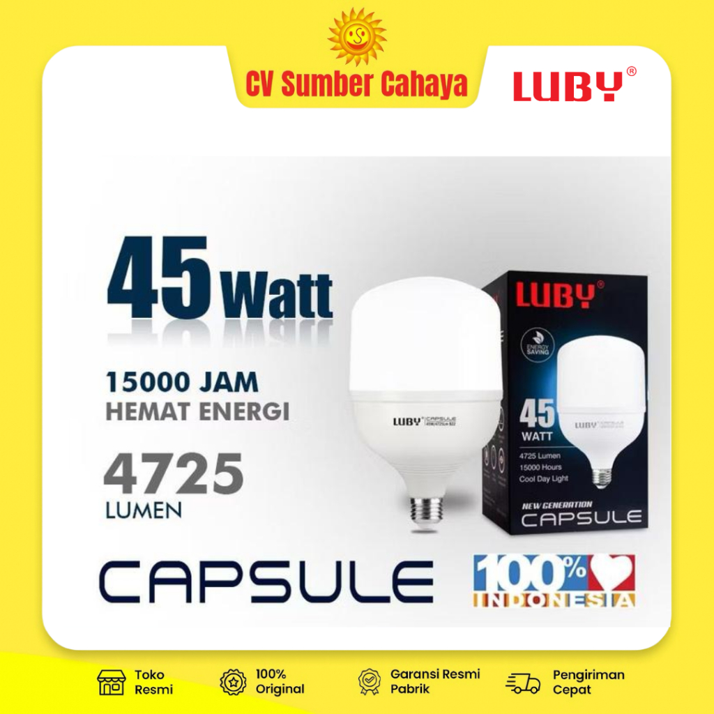 Lampu Led Capsule Merk Luby 45 Watt Cahaya Putih