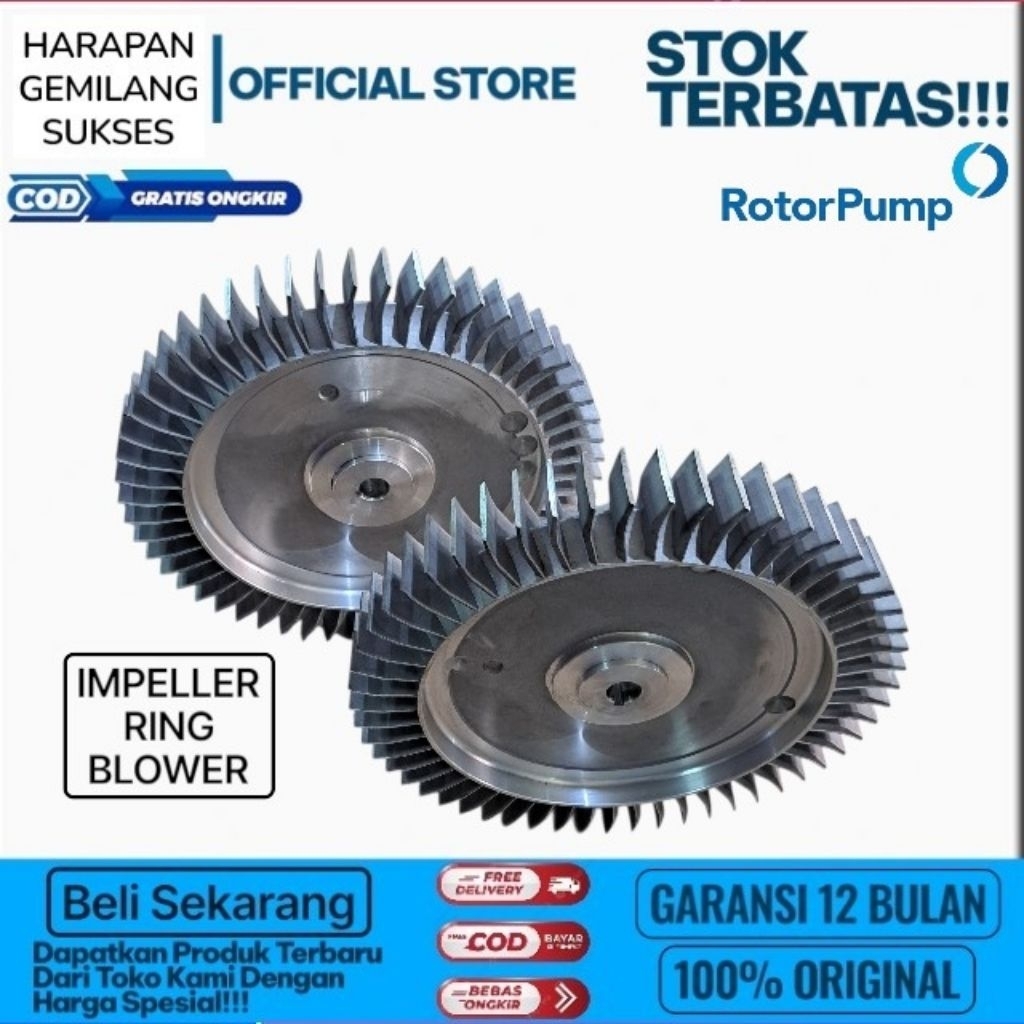 Impeller Kipas Ring Blower ROTOR HB-1500 Ring blower Rotor HB1500