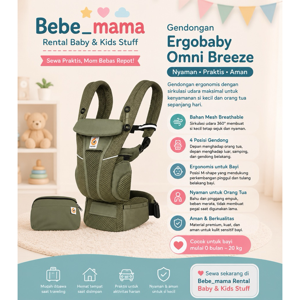 Sewa Gendongan Ergobaby Omni Breeze