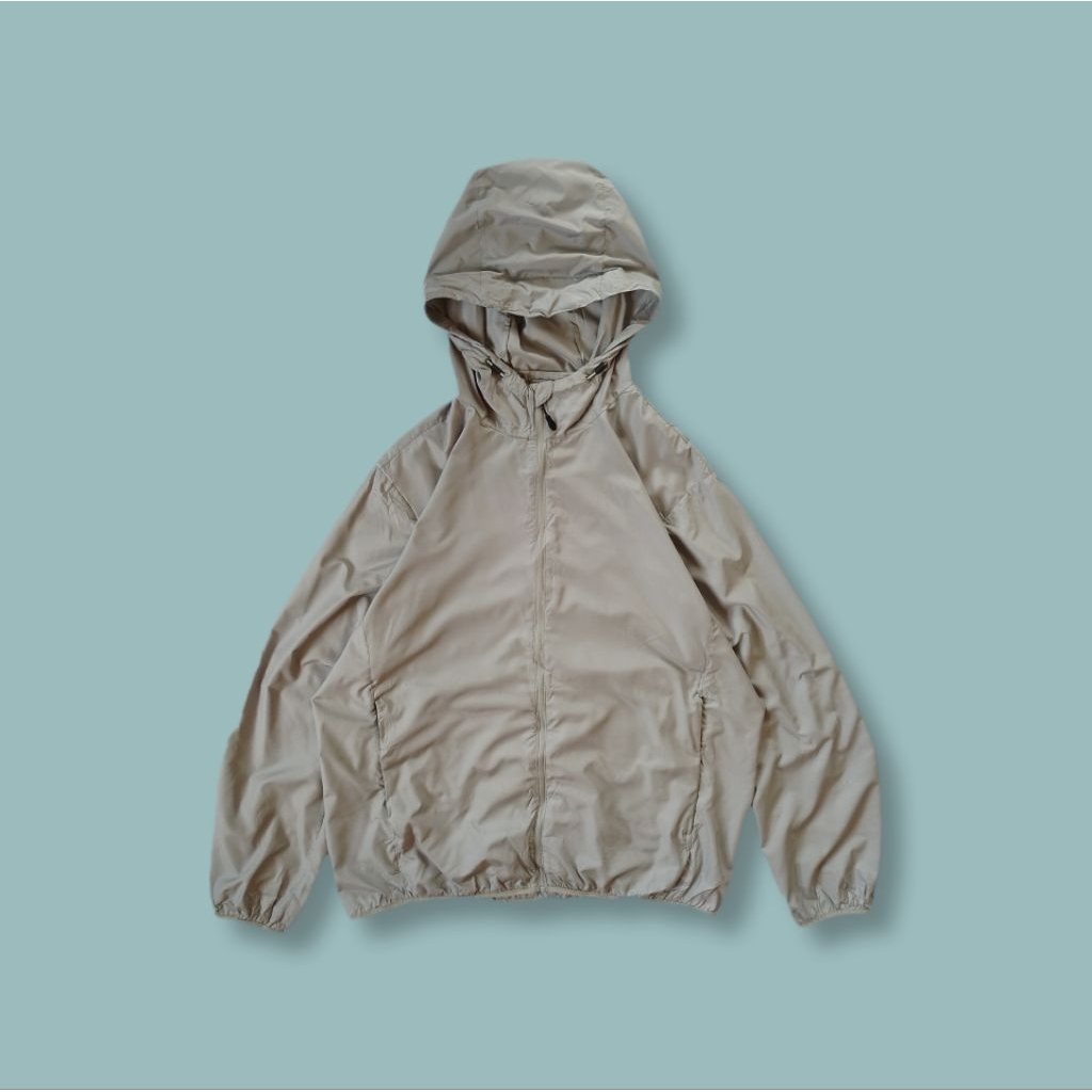 Uniquesport - Jaket Olahraga Running SPAO Parasut Lightweight Pocketable UV Cut Abu Second