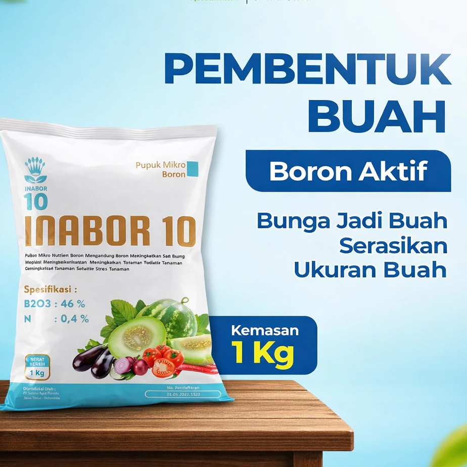 Inabor 1 Kg Pupuk Borate Pupuk Boron 45% Borate Mahkota
