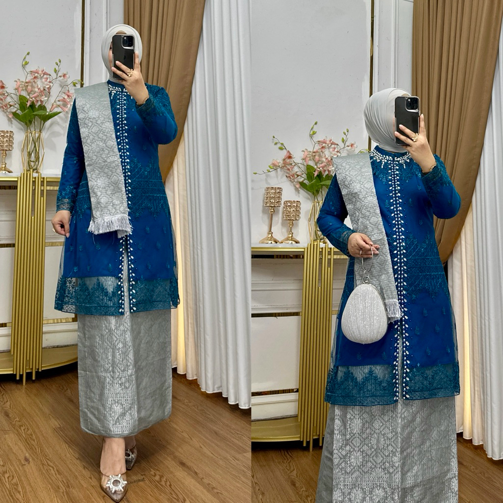 Kebaya Tunik Shakila ukuran M - 5L / Kebaya Tunik Wisuda / Kebaya Tunik Modern / Kebaya Pesta / Keba