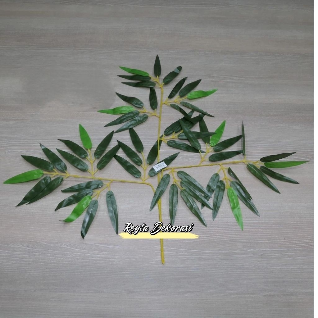 Daun Bambu Bahan kain ( import )Bunga hias plastik - daun bambu artificial