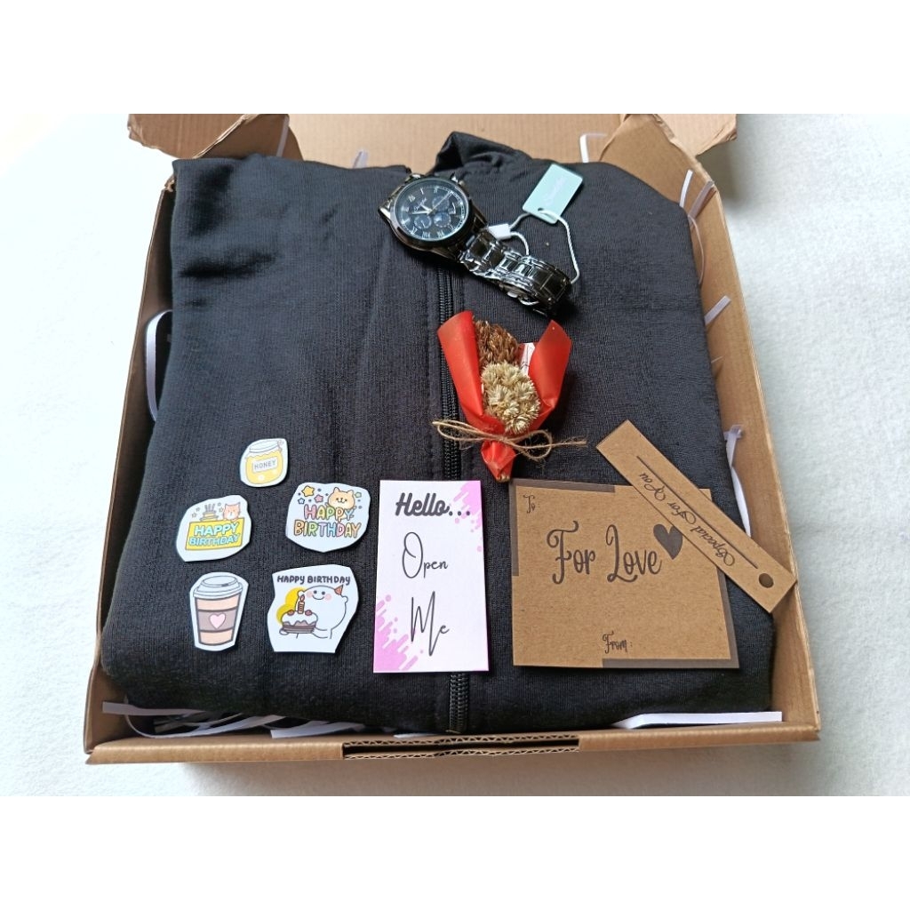 Hampers Hoodie Cowok | Kado Ulang Tahun Cowok, Wisuda, Anniversary dll